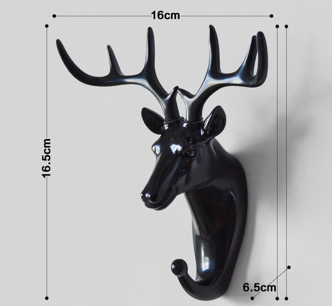 Decorative Black Animal Wall Hooks Handmade Coat Hangers Racks Etsy