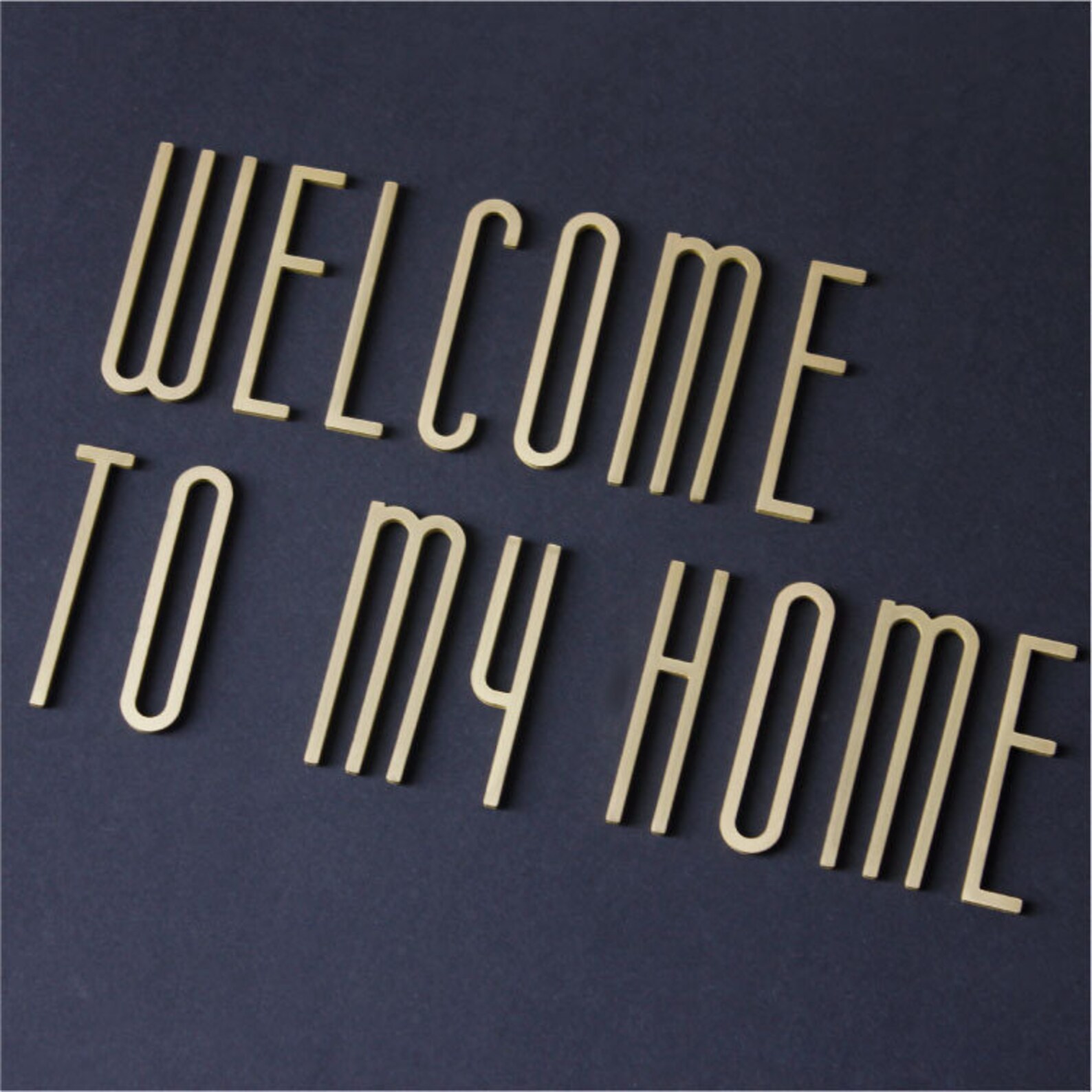 Slim Brass Door Letters Address Sign Solid Brass Address Etsy