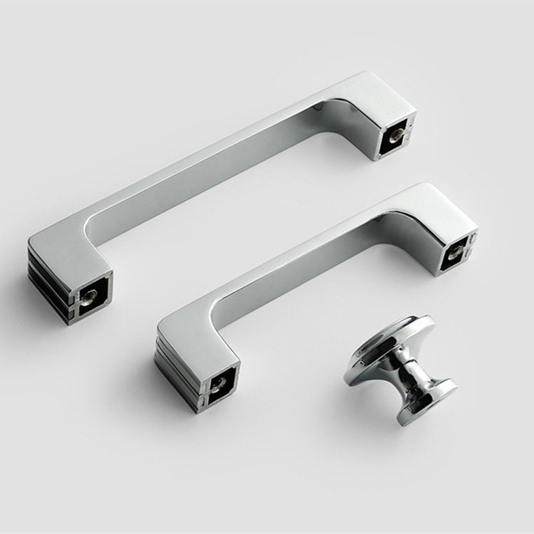 Square Kitchen Cabinet Handles Black White Chrome Dresser | Etsy