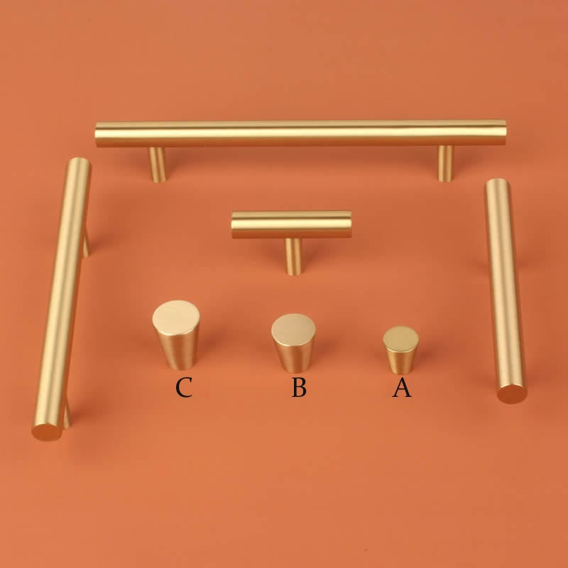 Brass Handles Solid Drawer Pulls Knobs T Bar Handles Etsy