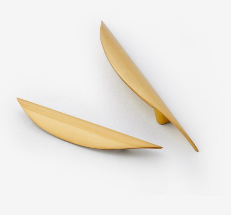 Gold Black Handles Curved Drawer Pulls Dresser Pull Etsy