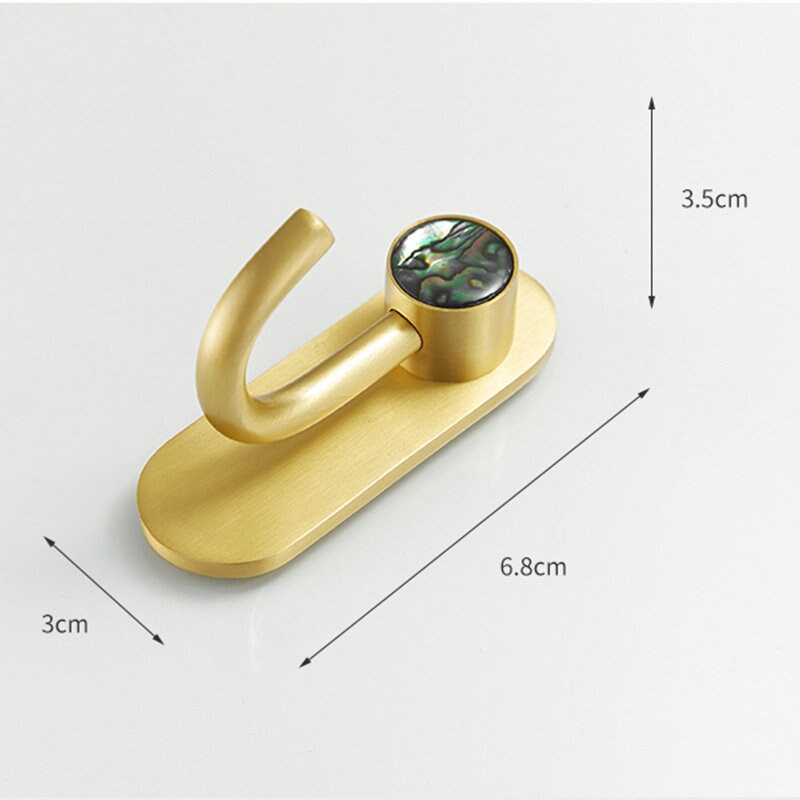 Solid Brass & Shell Wall Hooks Brass Coat Hook Modern Gold Etsy