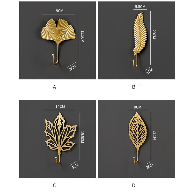 Gold Leaf Wall Hooks Art Wall Hooks Bags Hooks Coat Hook Scarf Etsy