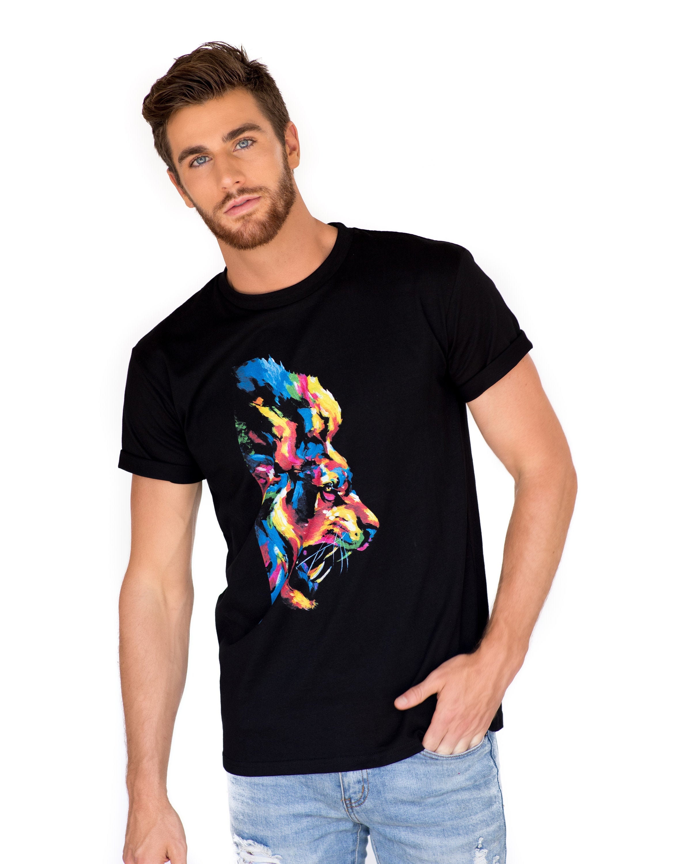 Mens T-shirt Mens Shirts Screen Print 