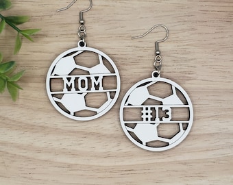 Custom Soccer Earrings, Customized Earrings With Name, Soccer Gifts For Girls, Soccer Mom Gift, Custom Sports Jewelry, Sports Gifts