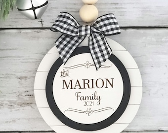Ornament With Family Last Name, Family Ornament Personalized, Family Ornament 2022, Family Christmas Ornament, Family Ornament Wood