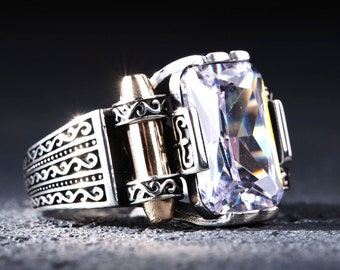 Silver Zircon Stone Men's Ring, Square Stone Silver ring,Silver Handmade Ring, Gemstone Rings For Men, Silver Mens jewelry, Silver Gift Idea Silver Zircon Stone Men's Ring, Square Stone Silver ring,Silver Handmade Ring, Gemstone Rings For Men, Silver Mens jewelry, Silver Gift Idea