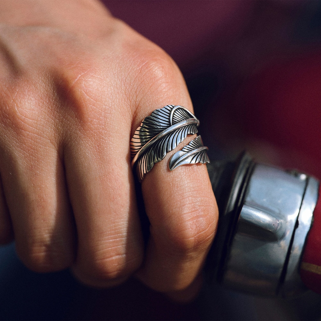 Silver Feather Ring, Sterling Silver Men Jewelry, Freedom Style Feather Ring, Adjustable Bird Feather Accessory, Bird Feather Ring, Men Gift - Etsy Silver Feather Ring, Sterling Silver Men Jewelry, Freedom Style Feather Ring, Adjustable Bird Feather Accessory, Bird Feather Ring, Men Gift - Etsy