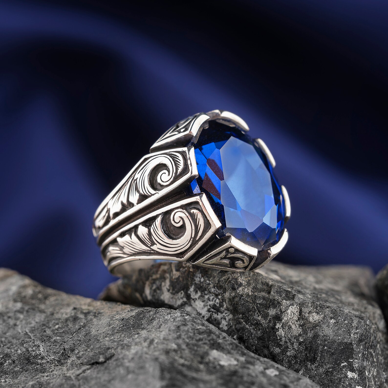 Men's Handmade Ring Turkish Handmade Silver Men Ring Etsy New Zealand