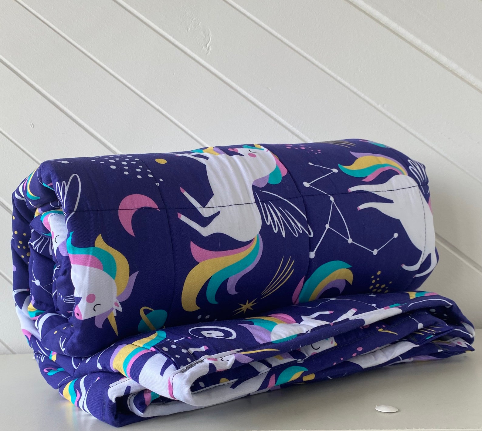 Unicorn weighted blanket single bed Etsy