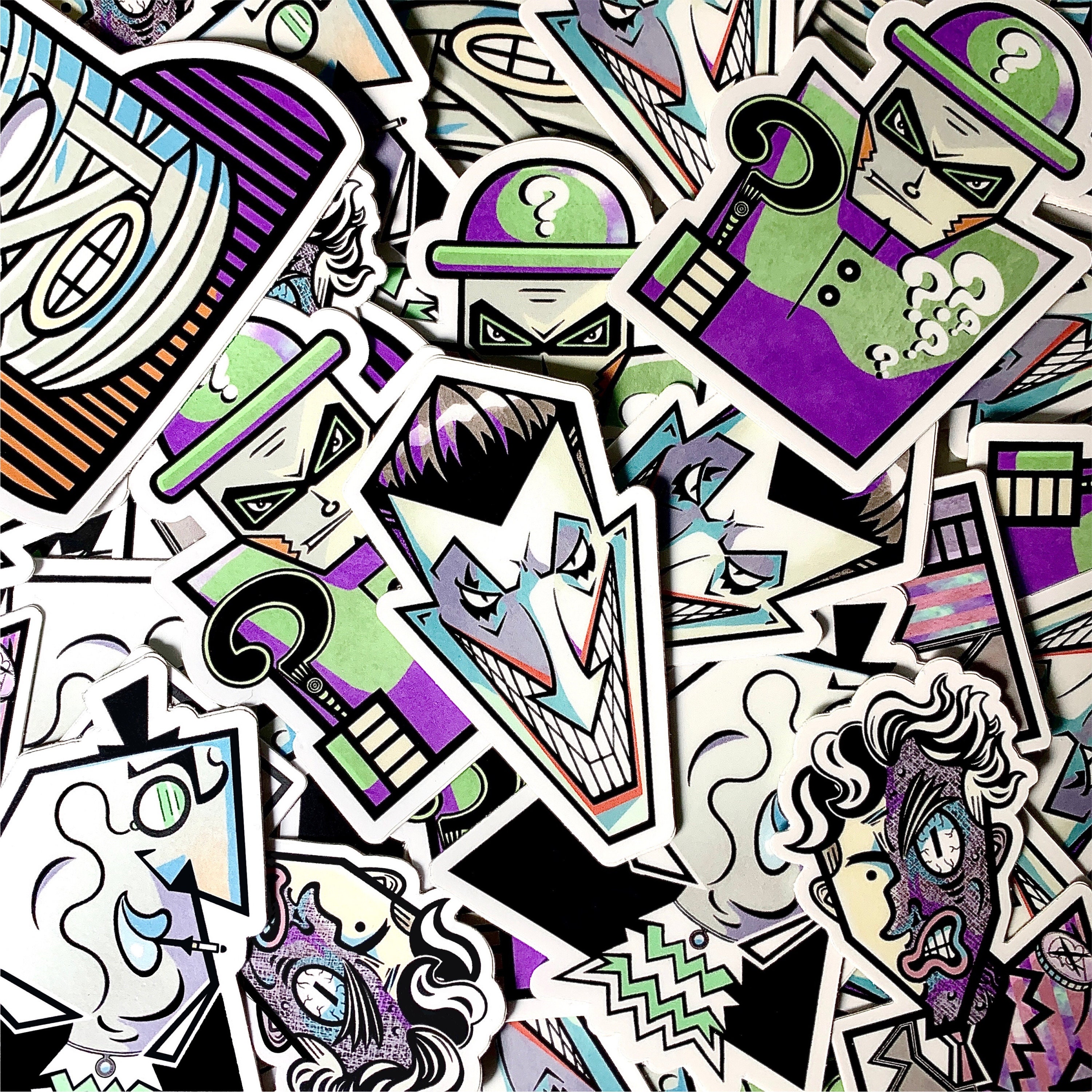 The Riddler Gotham Sticker Batman Villains Die-cut Matte Vinyl Sticker Pack, Gotham’s Rogues ...