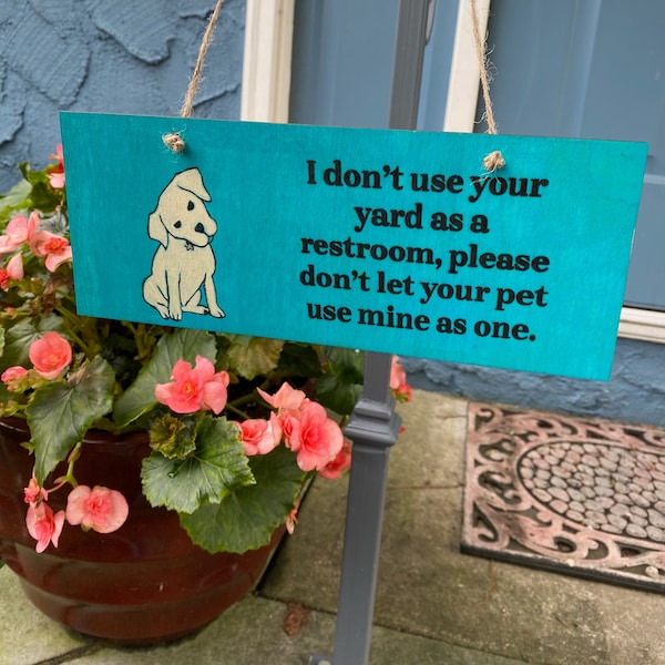Curb Your Dog Sign, Dog Sign, Poop Sign, Yard Sign,