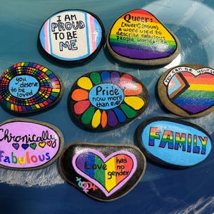 Pride Rocks / Gay / Lesbian / Bisexual / Trans Gender / Non Binary / Gift / Unique / Love is Love Rocks / LGBTQ Rocks / Rainbow Rocks