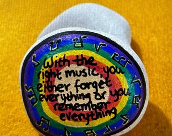Colorful Music Note Painted Rock, Musician Gift