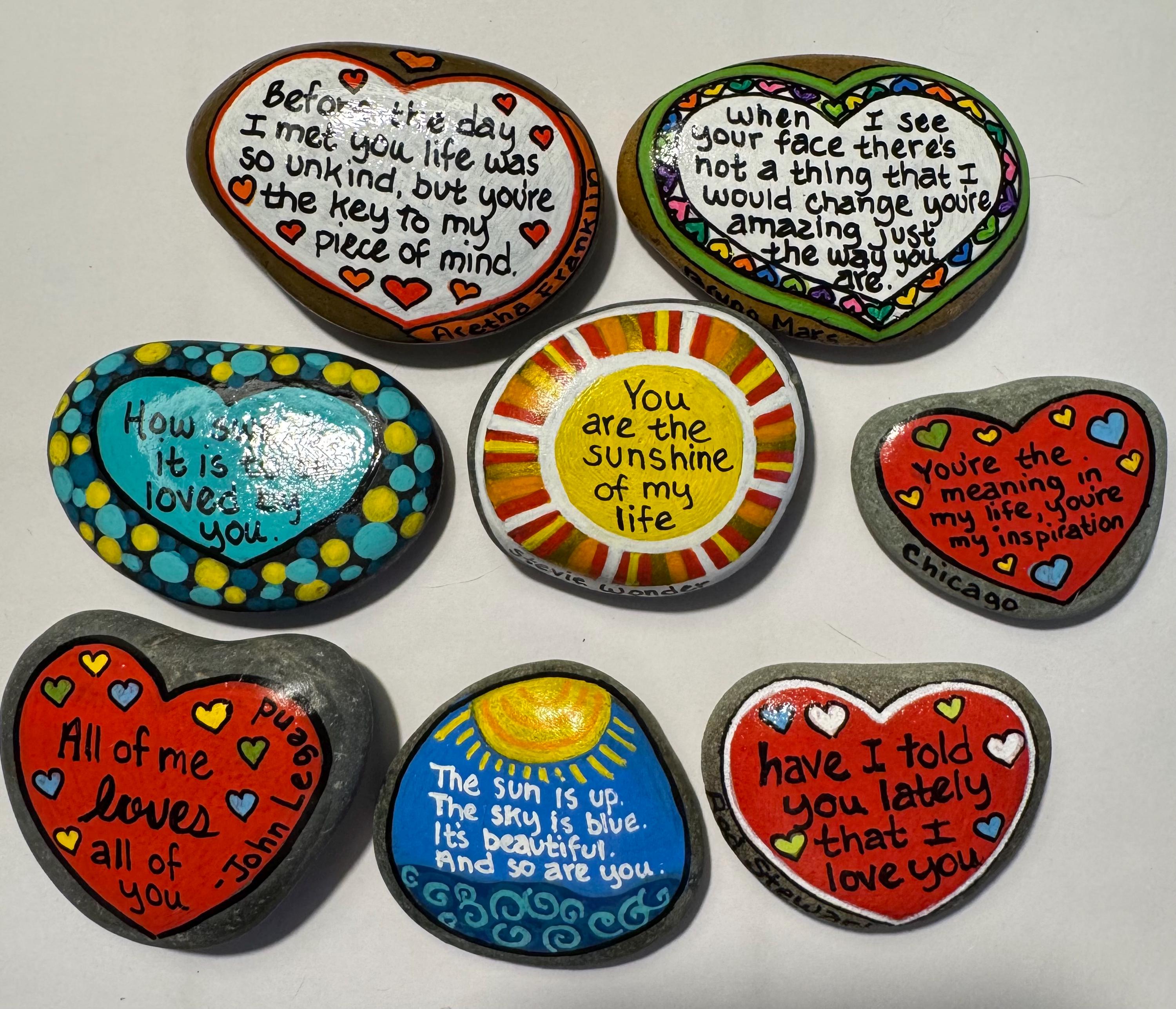 Love Rocks, Romantic Heart Stones, Inspirational Gift for Him or Her ...