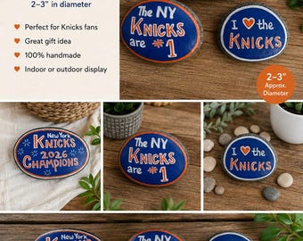 Hand Painted New York Knicks Rock | Personalized Basketball Fan Gift | Custom Sports Decor | 2–3 Inch Painted Stone | NBA Fan Gift