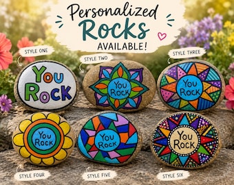 You Rock Painted River Stone – Custom Inspirational Gift – Hand Painted Kindness Rock – Teacher Gift – Friendship Gift