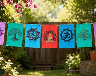 Set of 6 Laser Engraved Meditation & Yoga Wall Art | Chakra Inspired Spiritual Decor | Lotus, Om, Tree of Life | Zen Gift