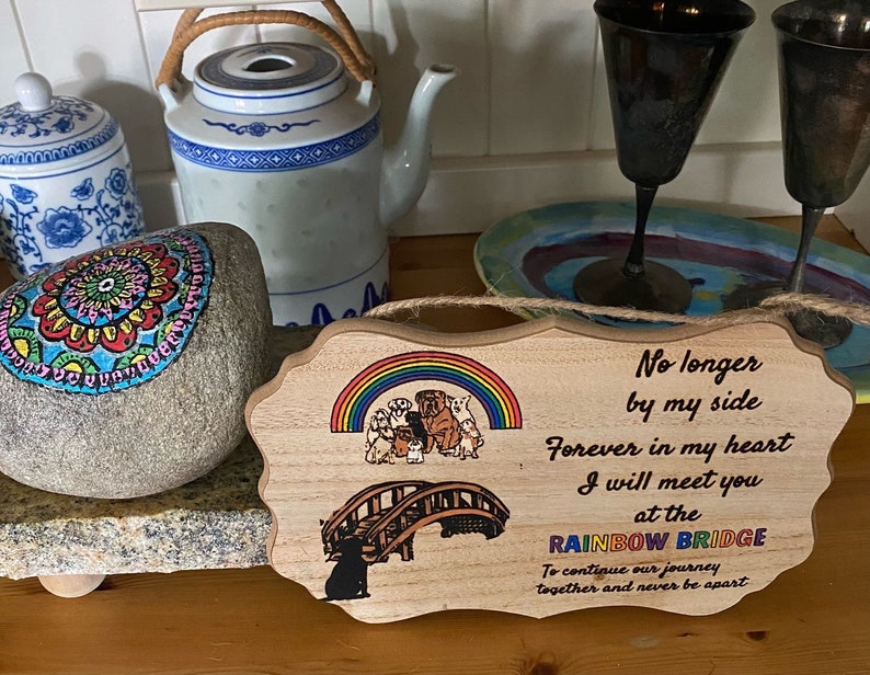 Rainbow Bridge Plaque Dog Memorial Cat Memorial Memorial - Etsy