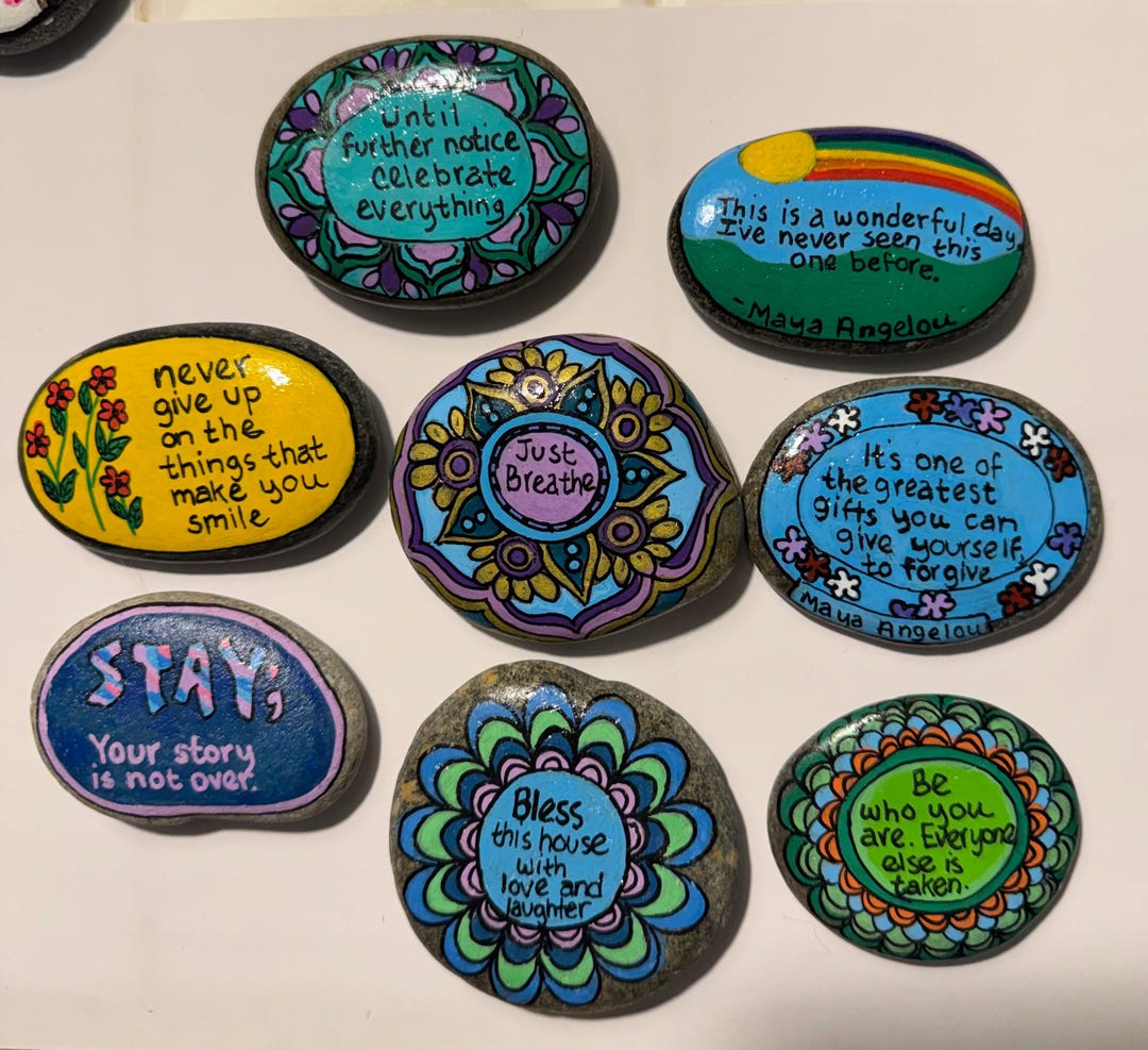 Hand-painted Affirmation Rocks – Inspirational Quote Stones ...