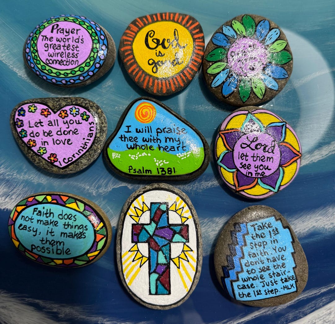 Religous Rocks Spiritual Rocks. Religious. Faith. Inspirational. Christian. - Etsy