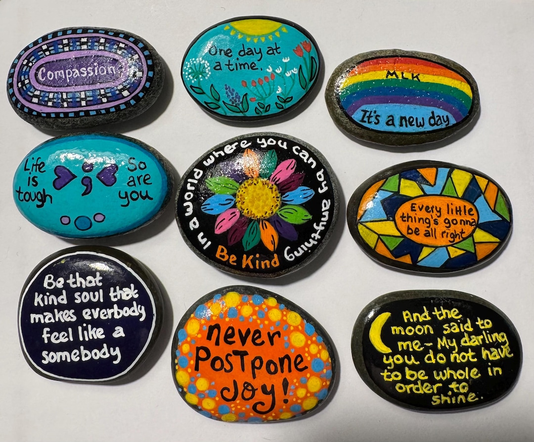 Hand-painted Affirmation Rocks – Inspirational Quote Stones ...