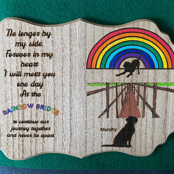 Rainbow Bridge Plaque, Dog Memorial, Dogs, Meeting, Gift, Bridge
