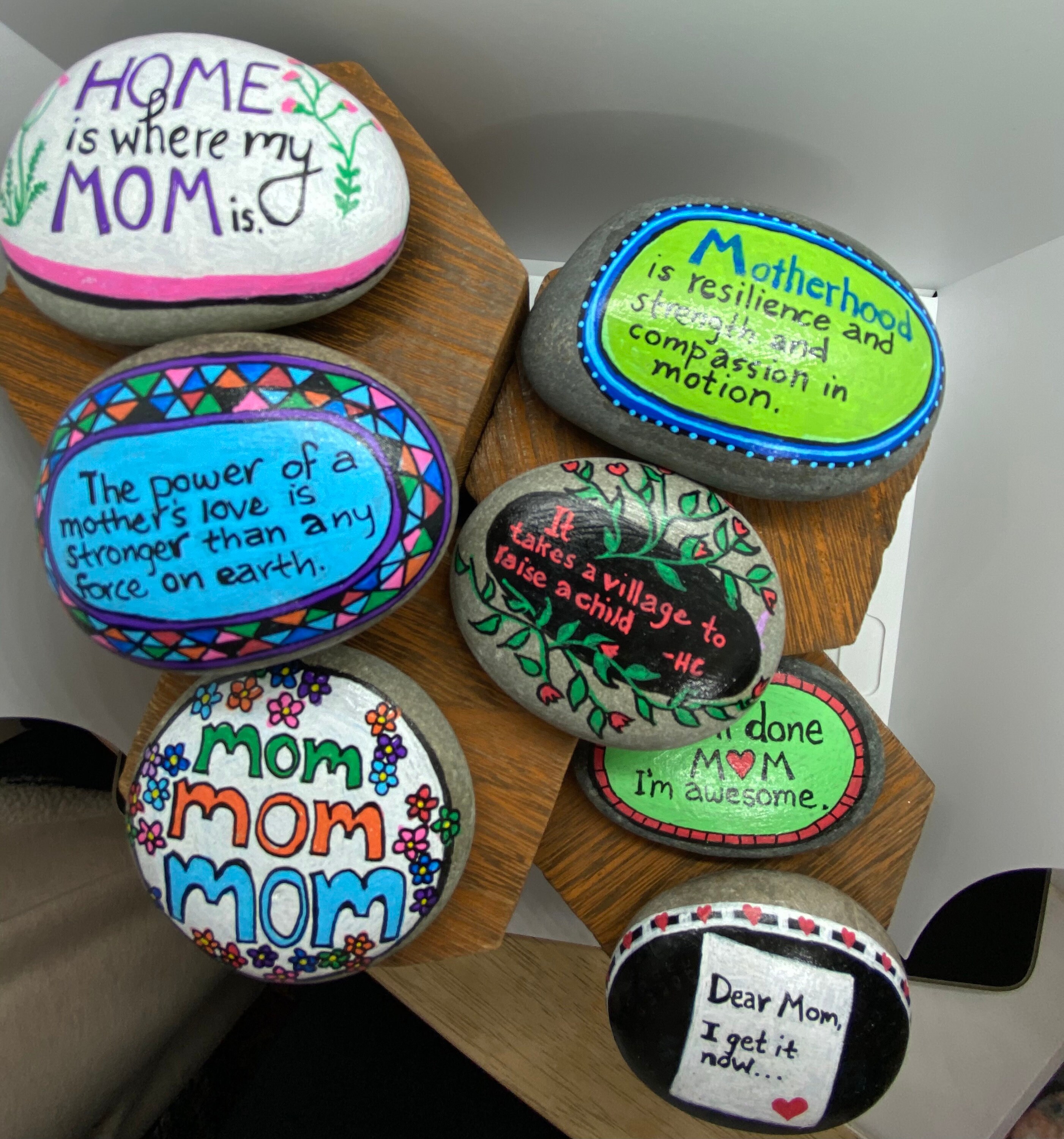 Mother's Day Rocks Mom Rocks Gift Rocks Handpainted Etsy