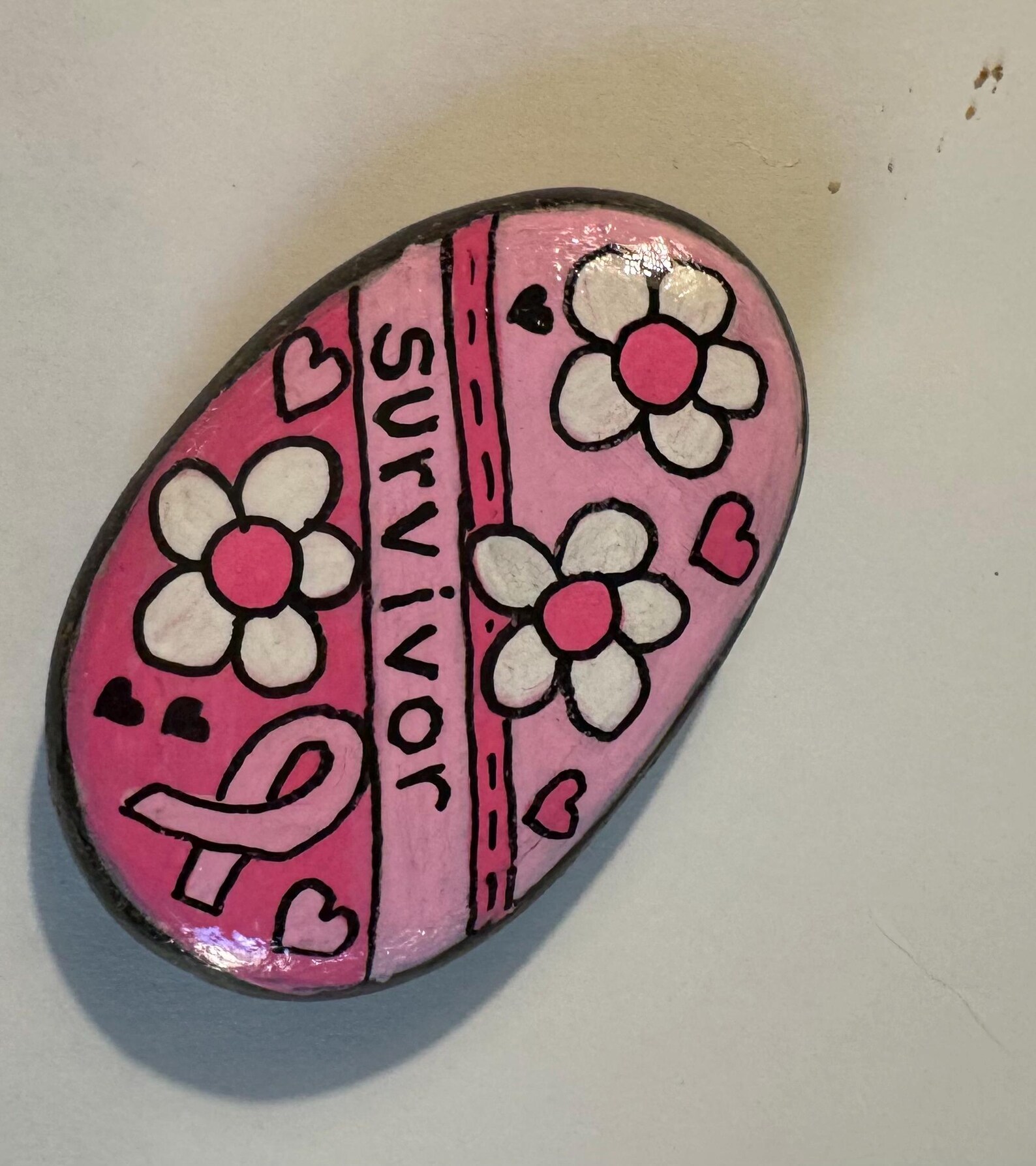 Breast Cancer Survivor Painted Rock – 2.5” Inspirational Gift - Etsy