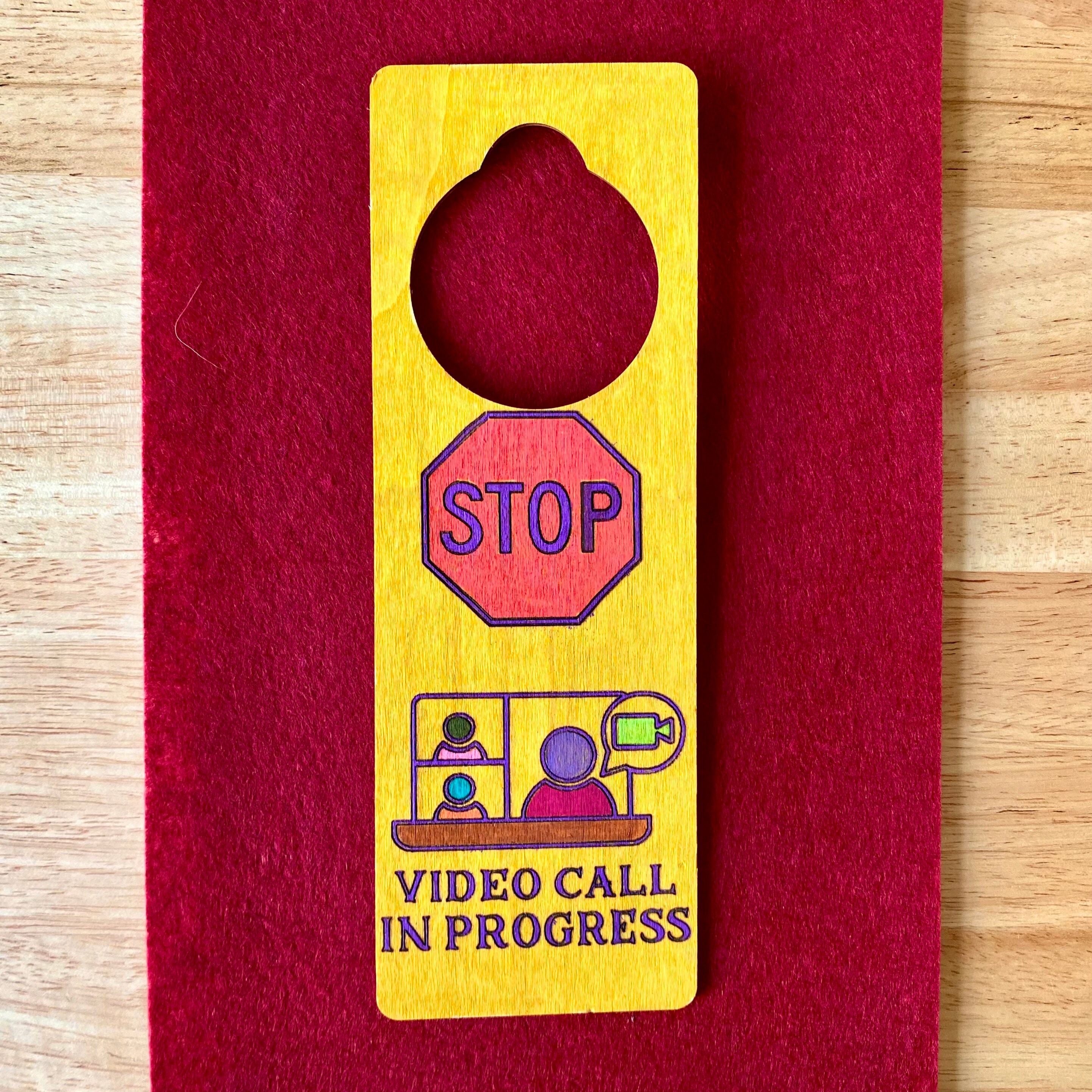 Video Call in Process Sign, Zoom Meeting Sign, Teams Meeting Sign ...