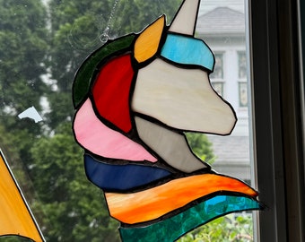 Stained Glass Colorful Unicorn