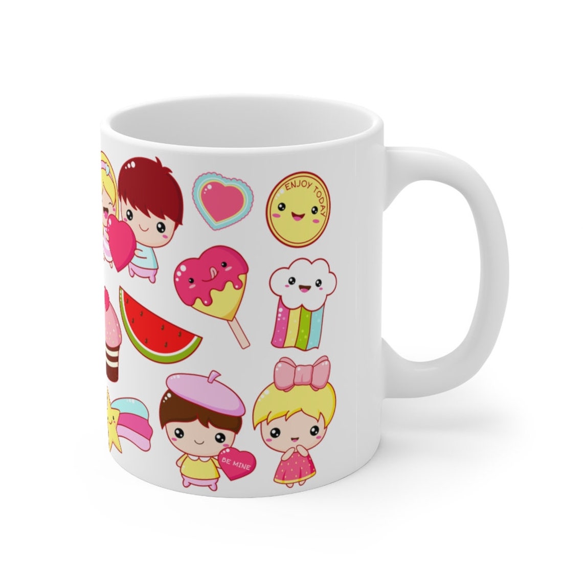 For your valentine! Valentine's day Mug Cute and colorful gift for loved one | Etsy