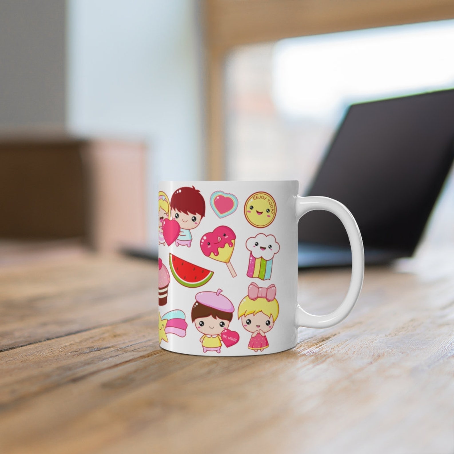 Amazon.com: cute vintage valentine's coffee mug: handmade Valentine's day Mug Cute and colorful gift for loved one | Etsy