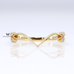 Vintage Ehering Damen Ring 925 Silber Rankenring Blatt Kontur schmaler Band Ehering Gold Chevron Hochzeit Bandring rosé gold