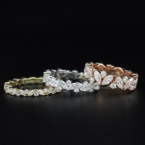 Marquise Lab Grown Diamond Full Eternity Band Marquise & Round Diamond ...