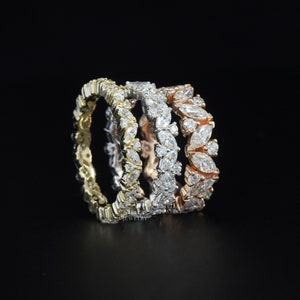 Marquise Lab Grown Diamond Full Eternity Band Marquise & Round Diamond ...