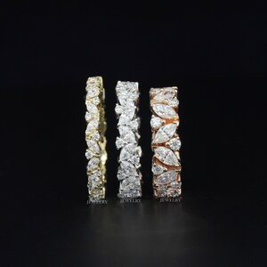 Marquise Lab Grown Diamond Full Eternity Band Marquise & Round Diamond ...