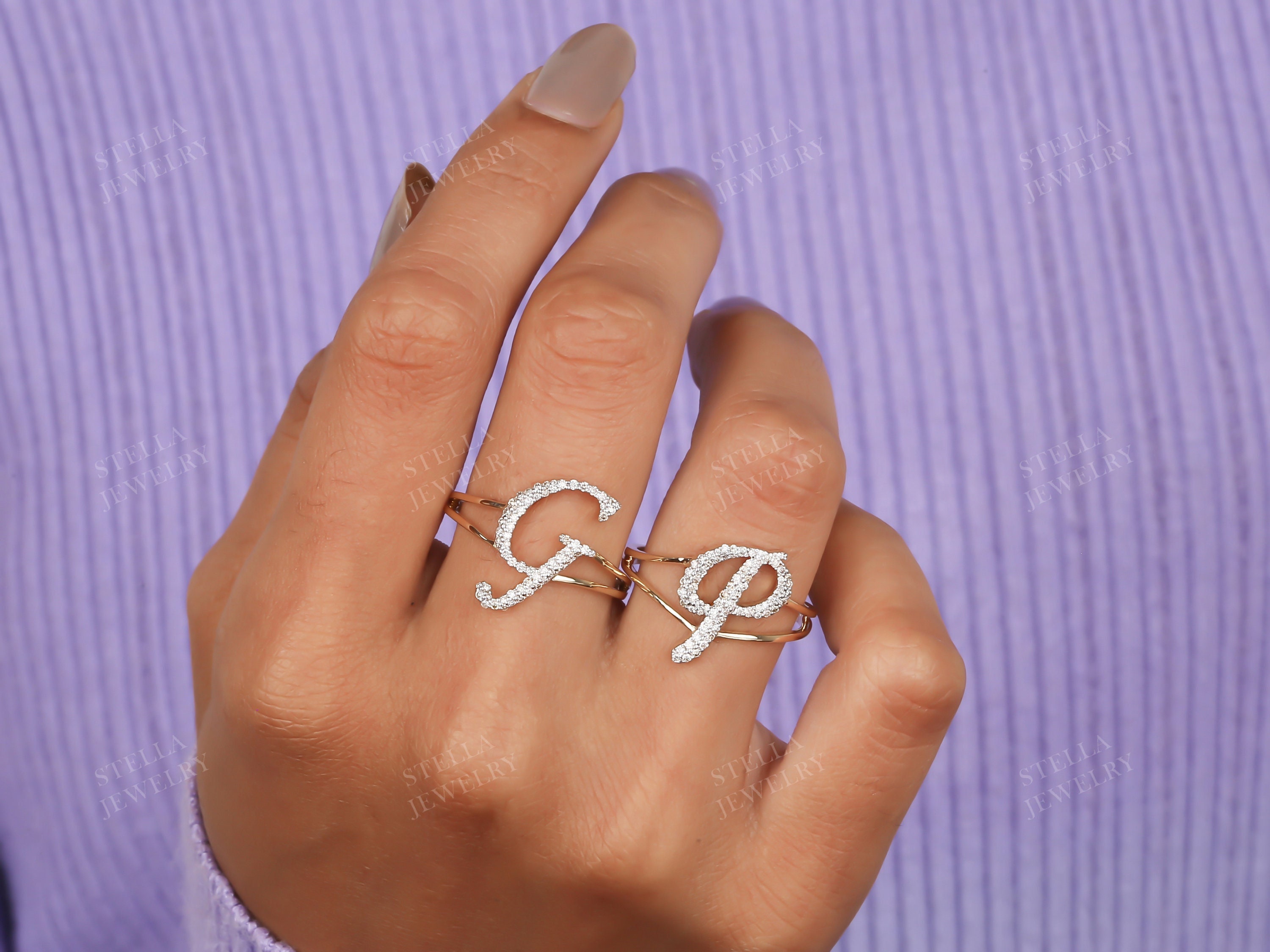 Dainty Initial P Ring P Ring Personalized Initial Ring Initial Name Ring  Adjustable Initial Ring Bridesmaid Gift BYSDMJEWELS - Etsy Norway