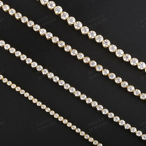 10K Gold Moissanite Tennis Bracelet Dainty Bracelet Tennis Minimalist Bracelet Thin Gold Bracelet Women Moissanite Bracelet Diamond Bracelet image 9