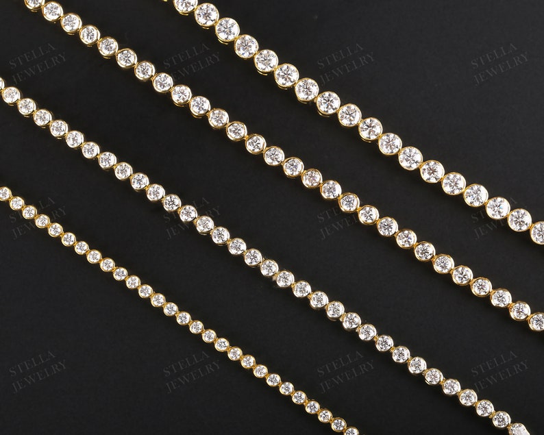 10K Gold Moissanite Tennis Bracelet Dainty Bracelet Tennis Minimalist Bracelet Thin Gold Bracelet Women Moissanite Bracelet Diamond Bracelet image 9