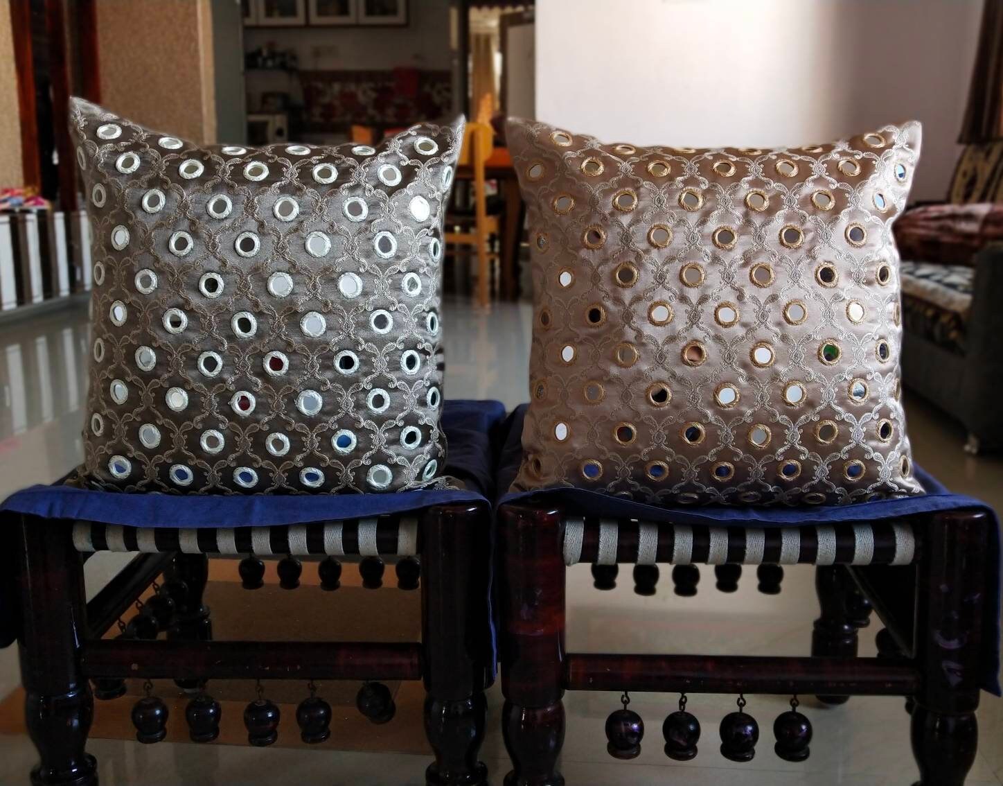 Decorative Throw Pillow Mirror Pillow Cover embroidery Etsy