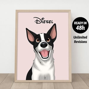 Custom Pet Portrait Cartoon Pet Portrait Pet Cartoon Style Cat & Dog Portrait From Photo Custom Dog Gift Illustration Pet Art Pet photo gift