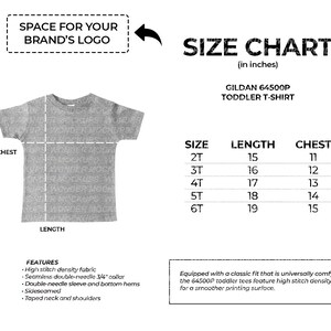 Gildan 64500P Toddler T Shirt Size Chart Gildan Size Chart - Etsy UK