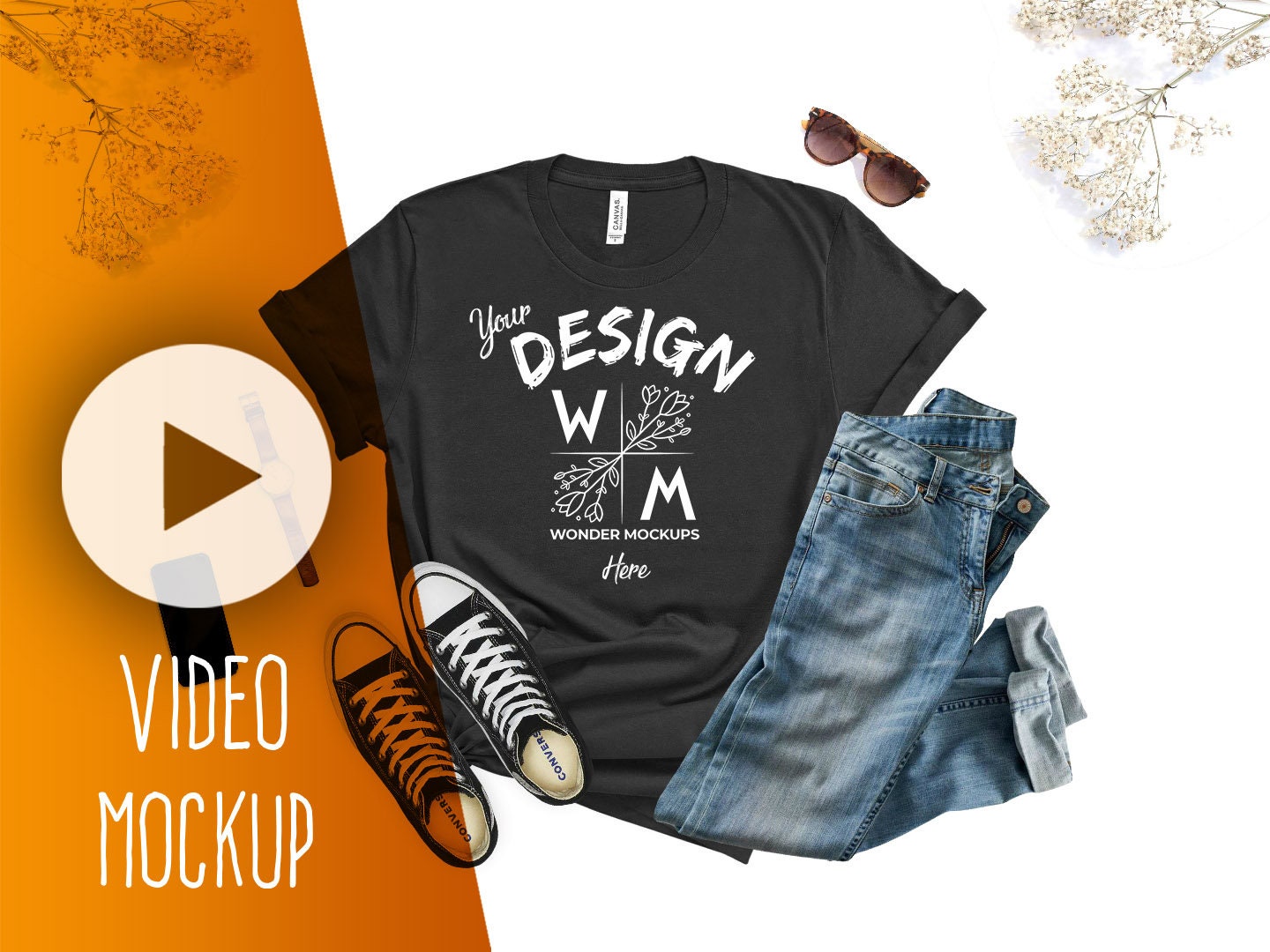 Download Bella Canvas 3001 Dark Grey Video Mockup 3001 T Shirt Flat Lay Etsy