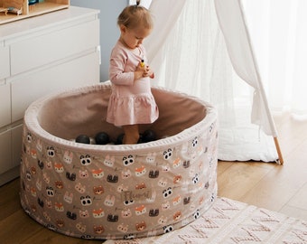 Bällebad Bällepool Für Baby Kinder +200 Bälle Rund Bällebad mit Personalisierung /Teddybären