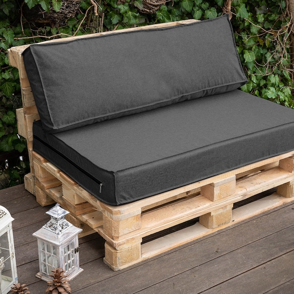 Garden cushions for euro palette 120x40x15cm outdoor pillow/DARK GREY