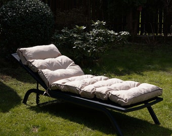 Bain de soleil coussin coussin remplacement chaise siège jardin extérieur / beige