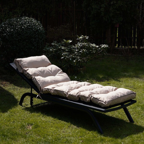 Bain de soleil coussin coussin remplacement chaise siège jardin extérieur / beige