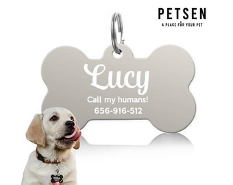 Personalisierter PET-ID-Tag, personalisierter Haustier-ID-Tag für Katzen und Hunde, gravierter Haustier-ID-Tag aus Edelstahl