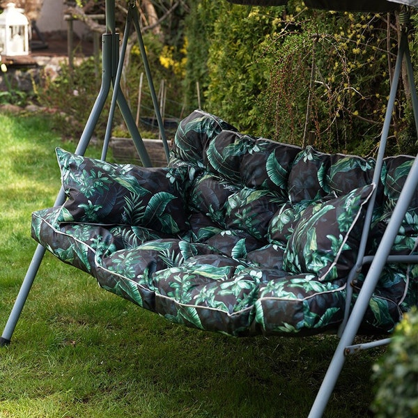 Ensemble de coussins pour hamac de balançoire de jardin / feuilles vertes